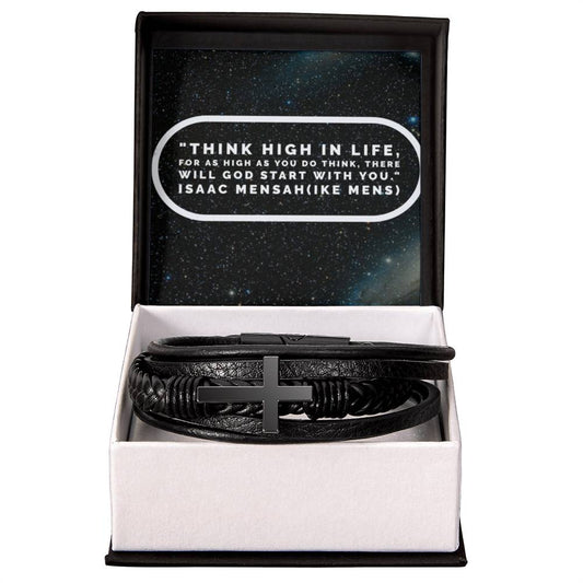 IKE MENS QUOTE  MENS'S CROSS BRACELET