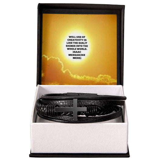 IKE MENS QUOTE  MENS'S CROSS BRACELET