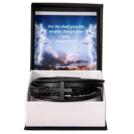 IKE MENS SCRIPTURE COLLAGE  MENS'S CROSS BRACELET