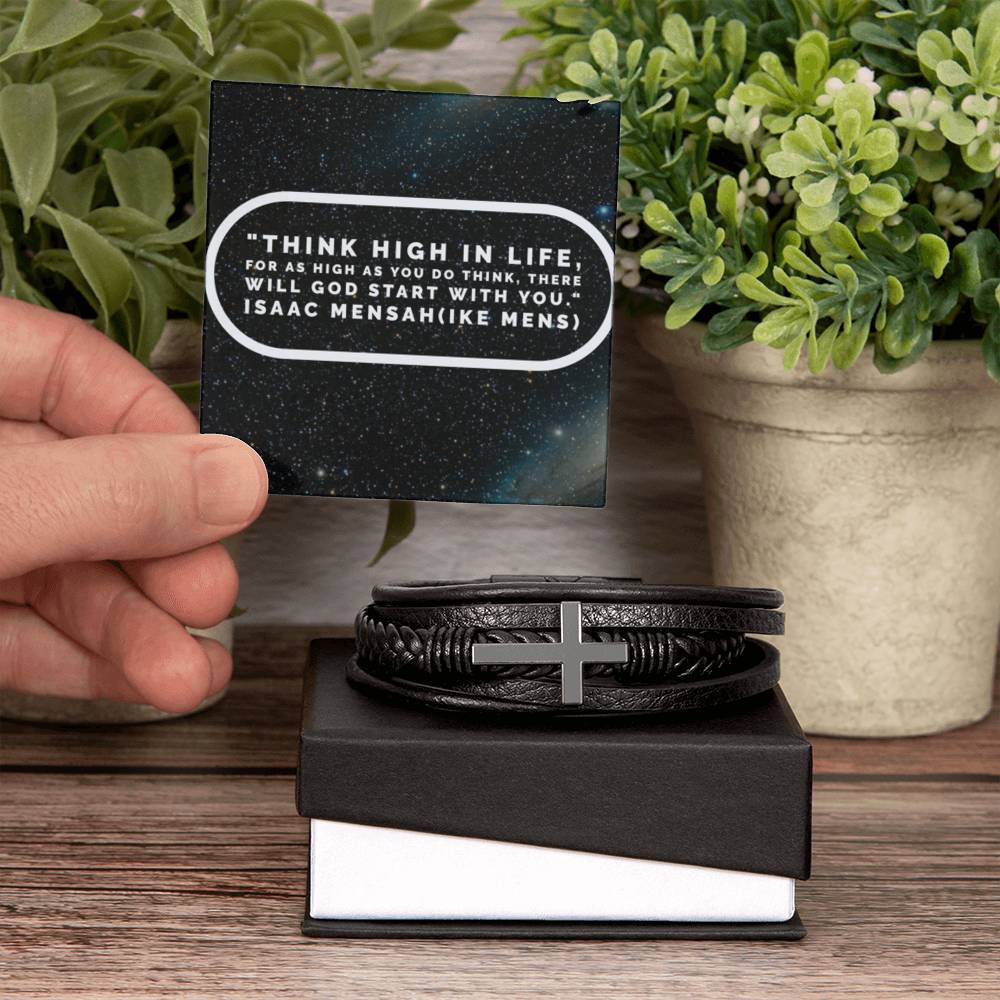 IKE MENS QUOTE  MENS'S CROSS BRACELET