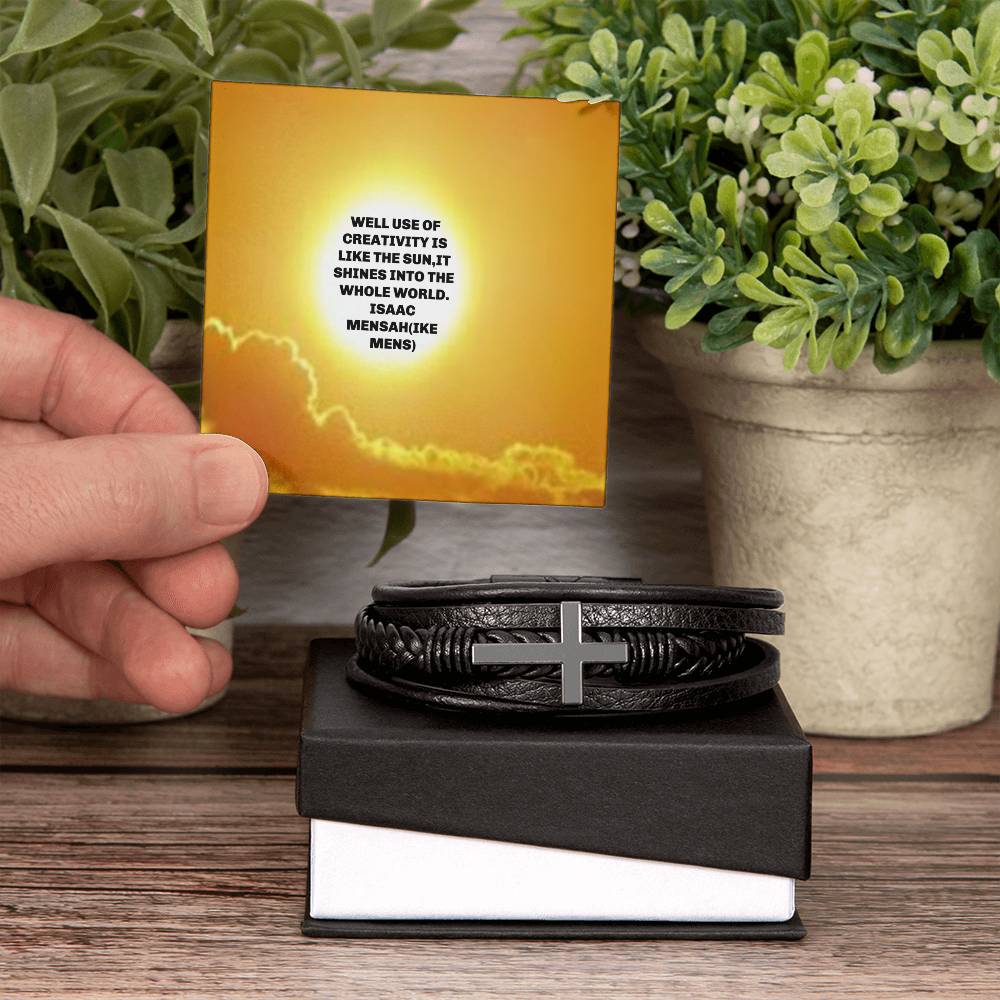 IKE MENS QUOTE  MENS'S CROSS BRACELET