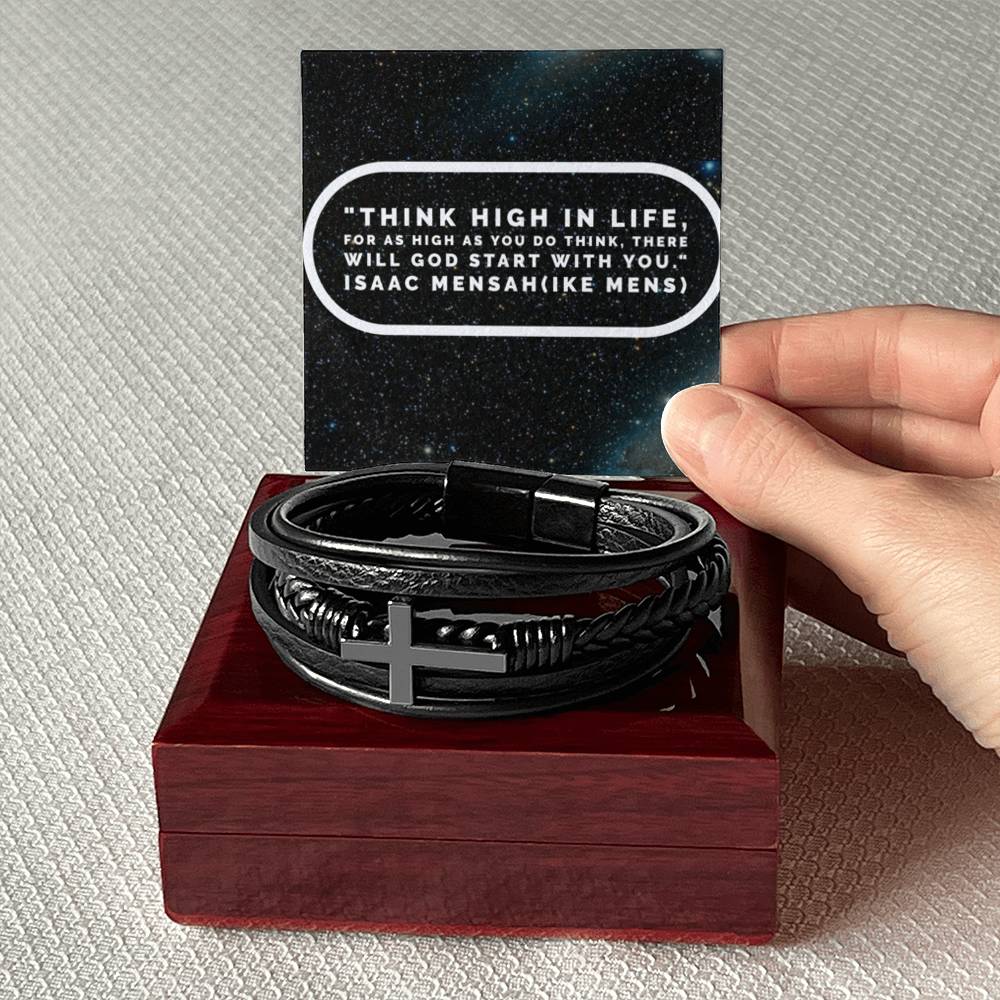 IKE MENS QUOTE  MENS'S CROSS BRACELET