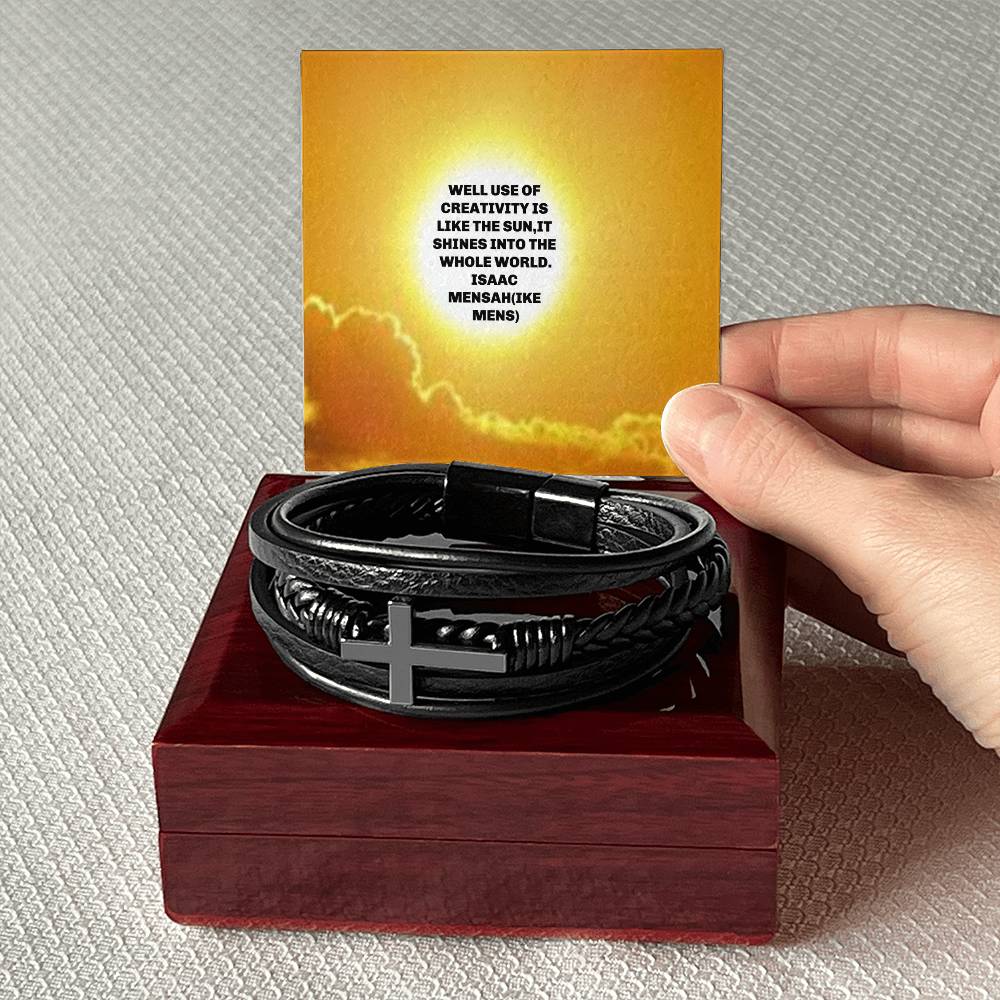 IKE MENS QUOTE  MENS'S CROSS BRACELET