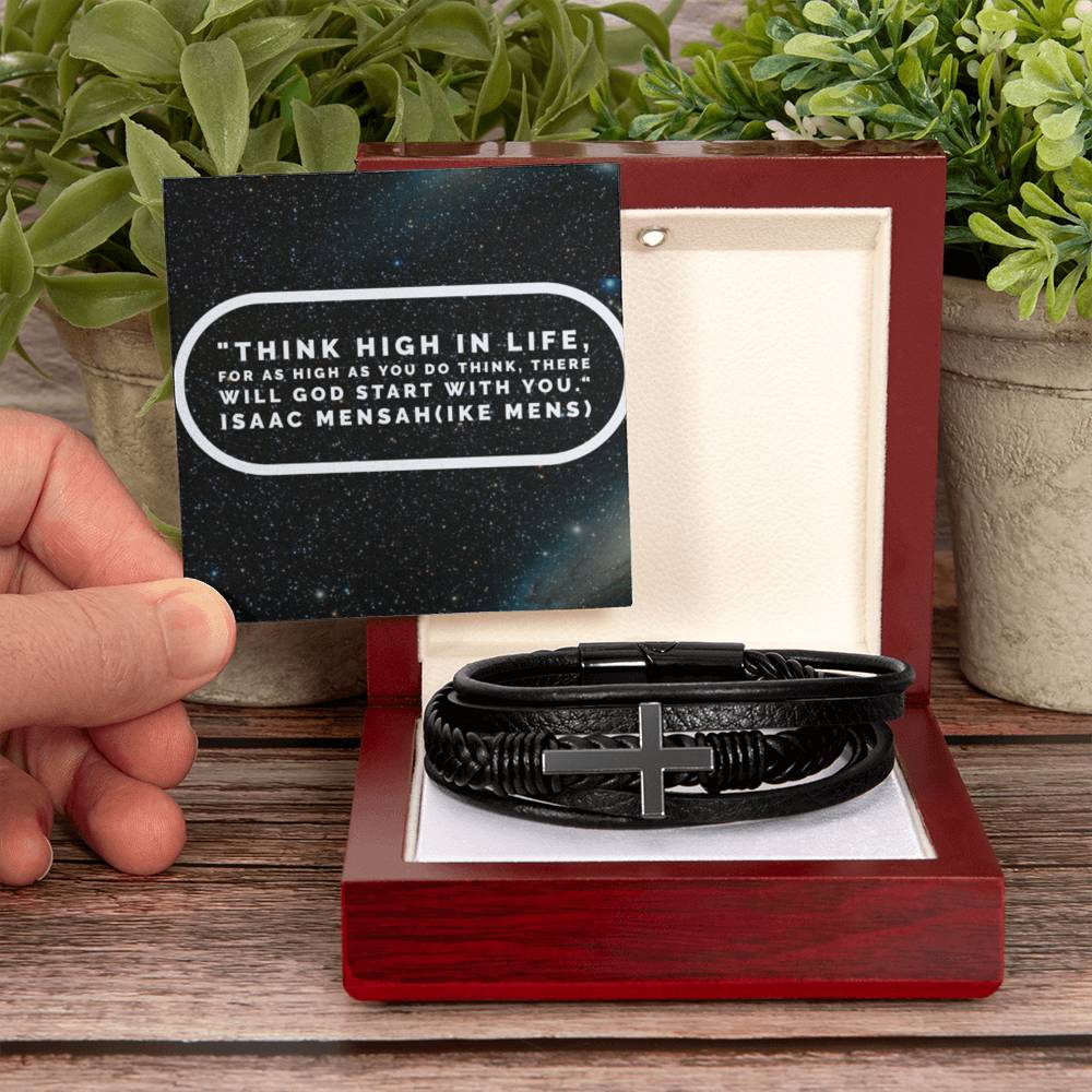 IKE MENS QUOTE  MENS'S CROSS BRACELET