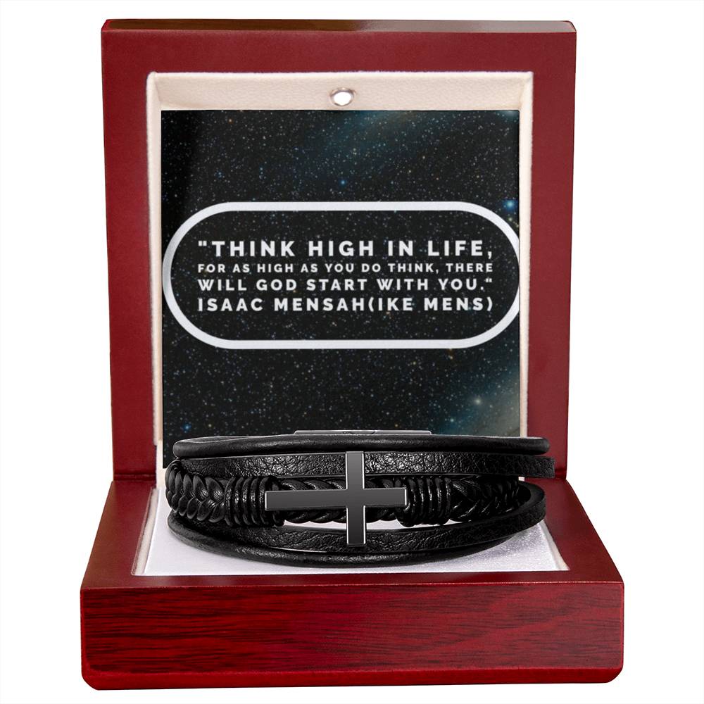 IKE MENS QUOTE  MENS'S CROSS BRACELET