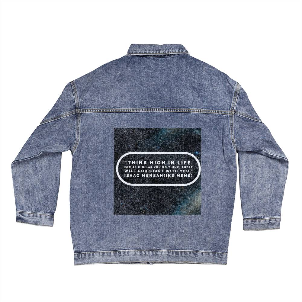 IKE MENS Quote Oversized Women's DTG Denim Jacket