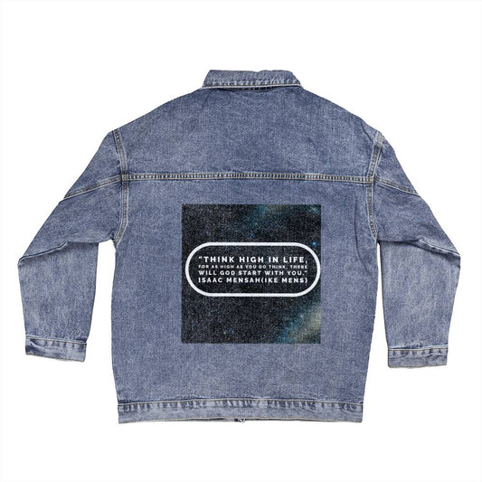 IKE MENS Quote Oversized Women's DTG Denim Jacket