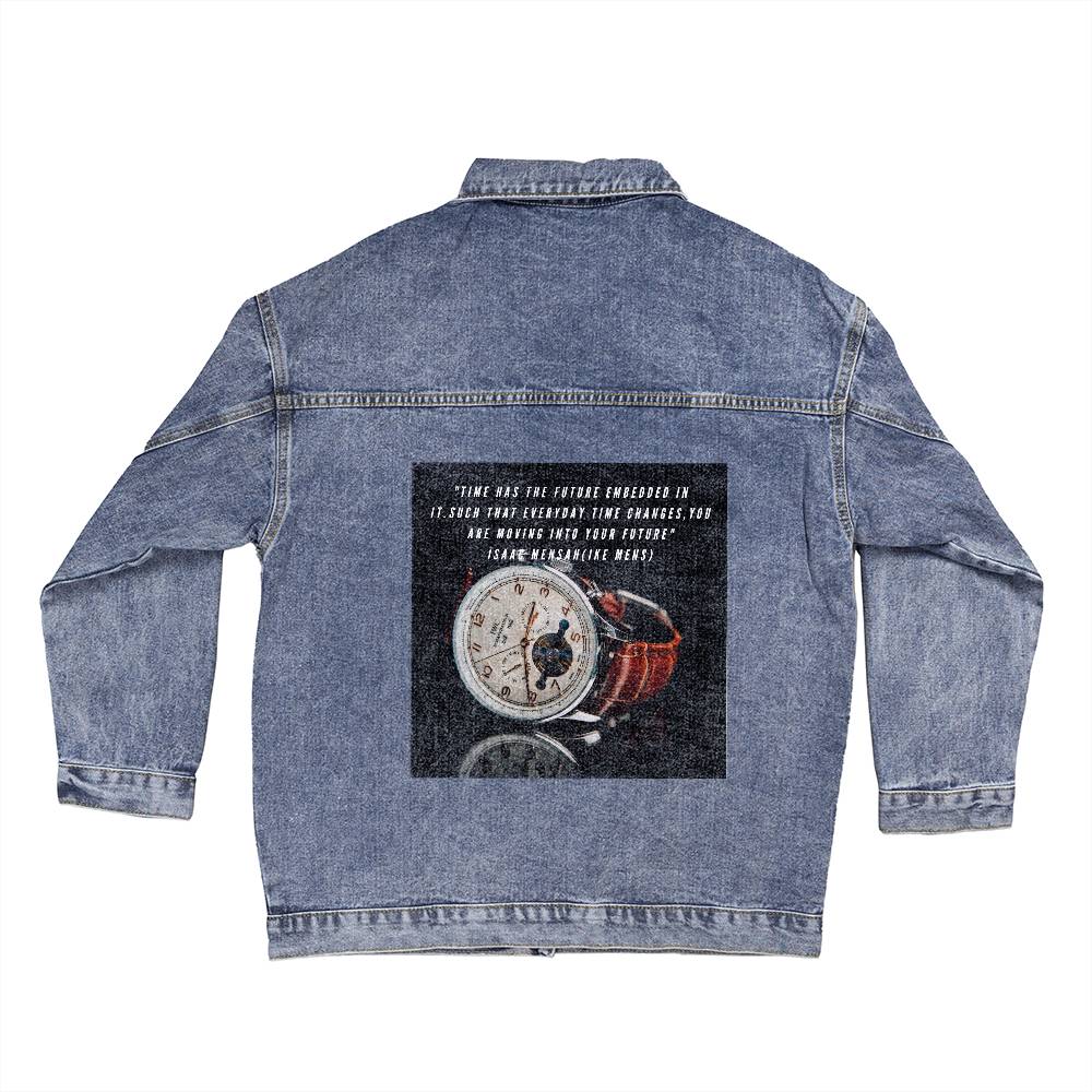 IKE MENS Quote Oversized Women's DTG Denim Jacket