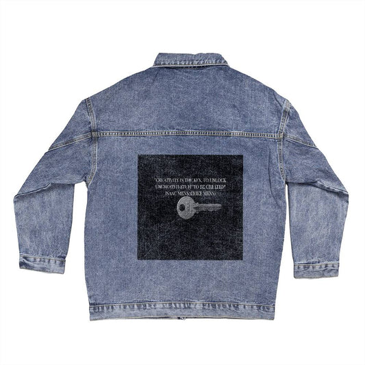 IKE MENS Quote Oversized Women's DTG Denim Jacket