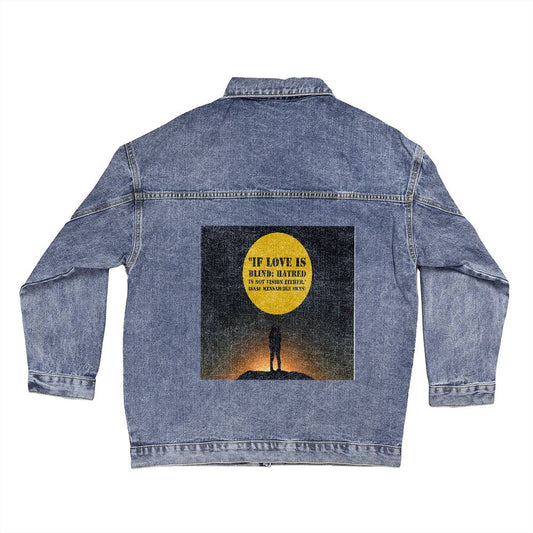 IKE MENS Quote  Oversized Women's DTG Denim Jacket