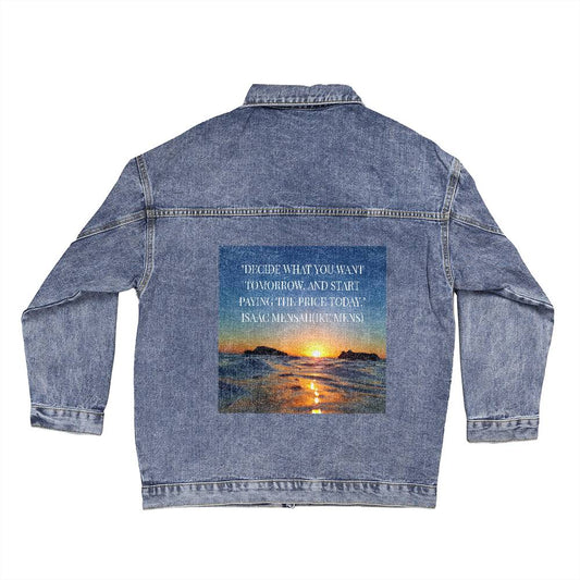IKE MENS Quote Oversized Women's DTG Denim Jacket
