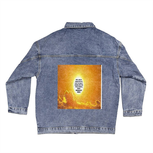 IKE MENS Quote Oversized Women's DTG Denim Jacket