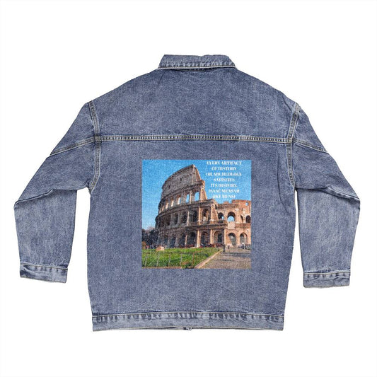 IKE MENS Quote Oversized Women's DTG Denim Jacket