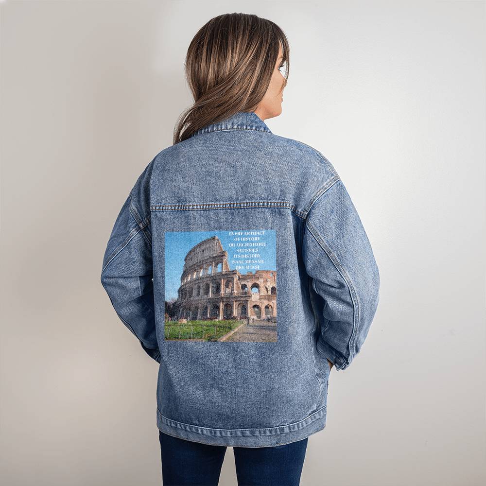 IKE MENS Quote Oversized Women's DTG Denim Jacket