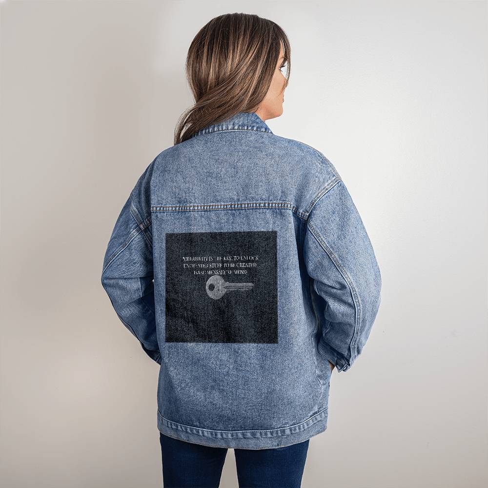 IKE MENS Quote Oversized Women's DTG Denim Jacket