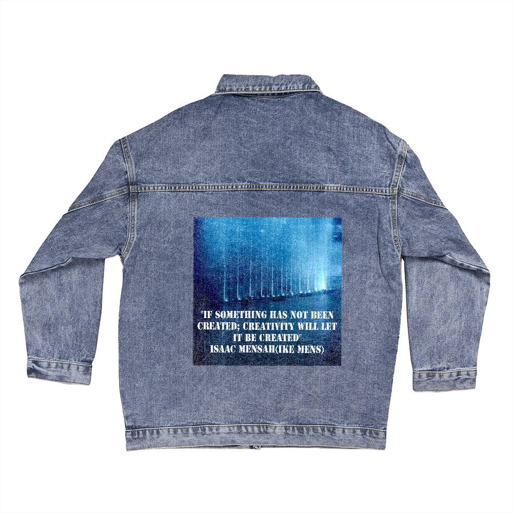 IKE MENS Quote Oversized Women's DTG Denim Jacket