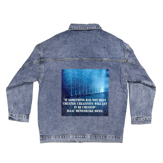 IKE MENS Quote Oversized Women's DTG Denim Jacket