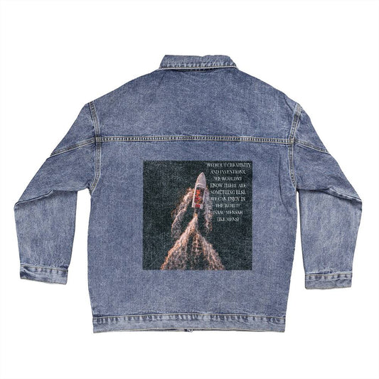 IKE MENS Quote Oversized Women's DTG Denim Jacket