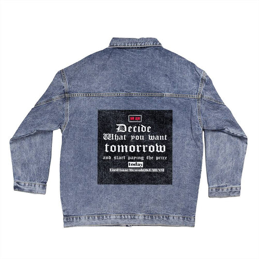 IKE MENS Quote Oversized Women's DTG Denim Jacket