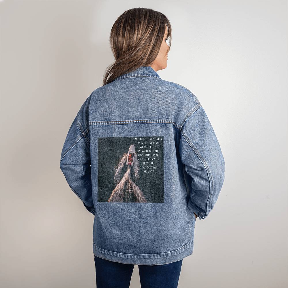 IKE MENS Quote Oversized Women's DTG Denim Jacket