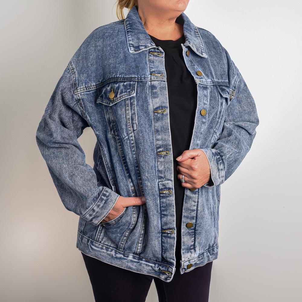 INNOVATIVE  Oversized Women's DTG Denim Jacket
