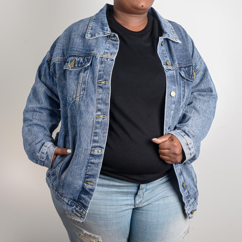 INNOVATIVE  Oversized Women's DTG Denim Jacket