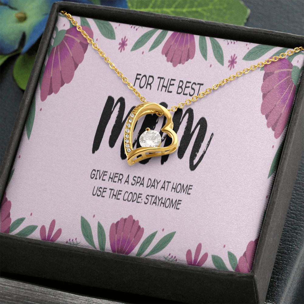 Happy Mothers Day Forever Love Necklace with CZ earring set