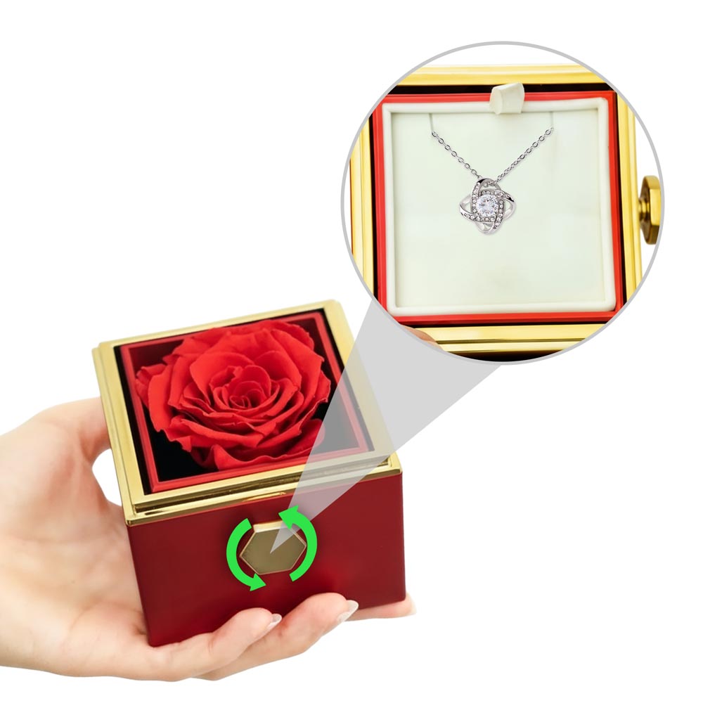 Happy Valentine's Day  Love Knot with Rotating Rose Gift Box NO MC