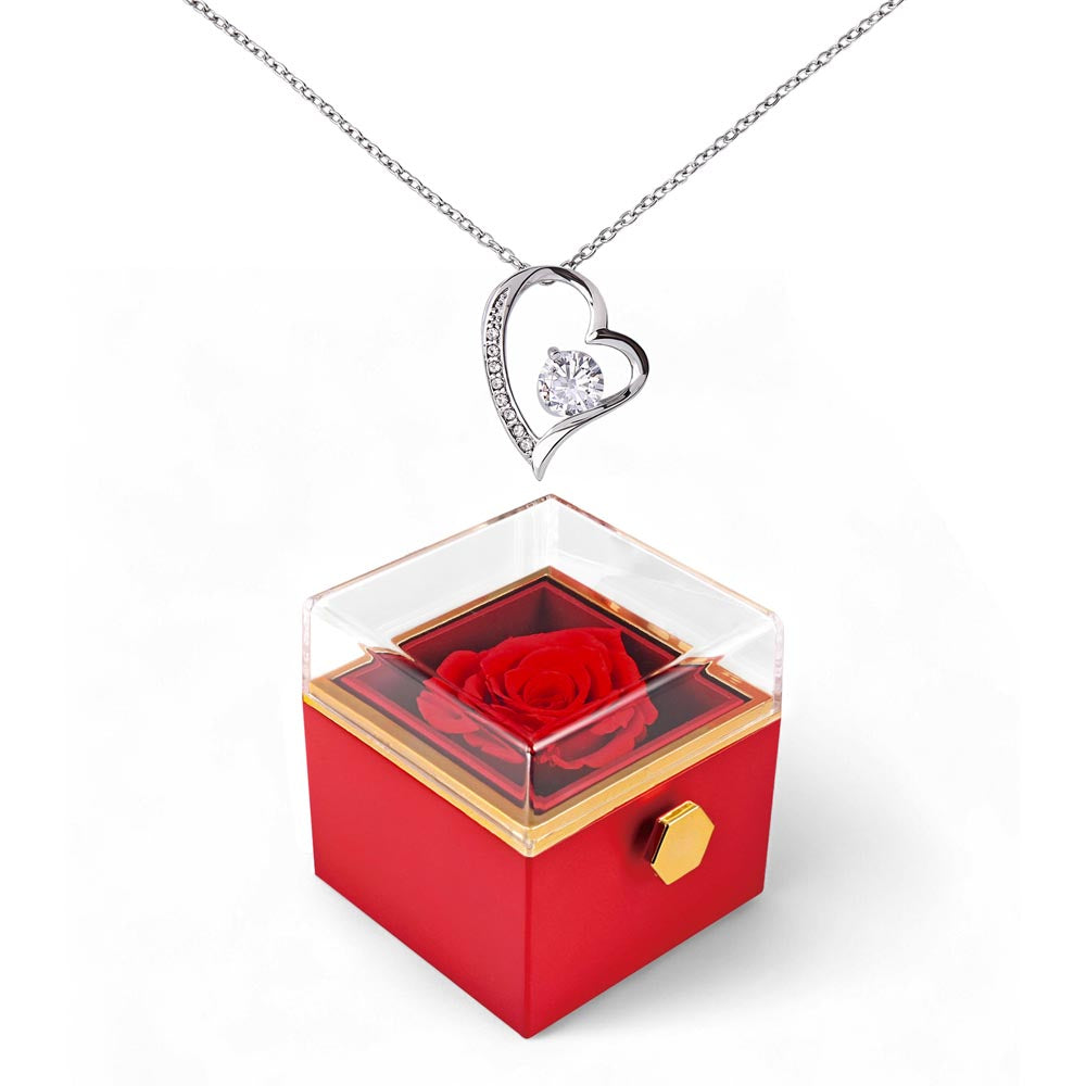 Happy Valentine's Day Forever Love with Rotating Rose Gift Box NO MC
