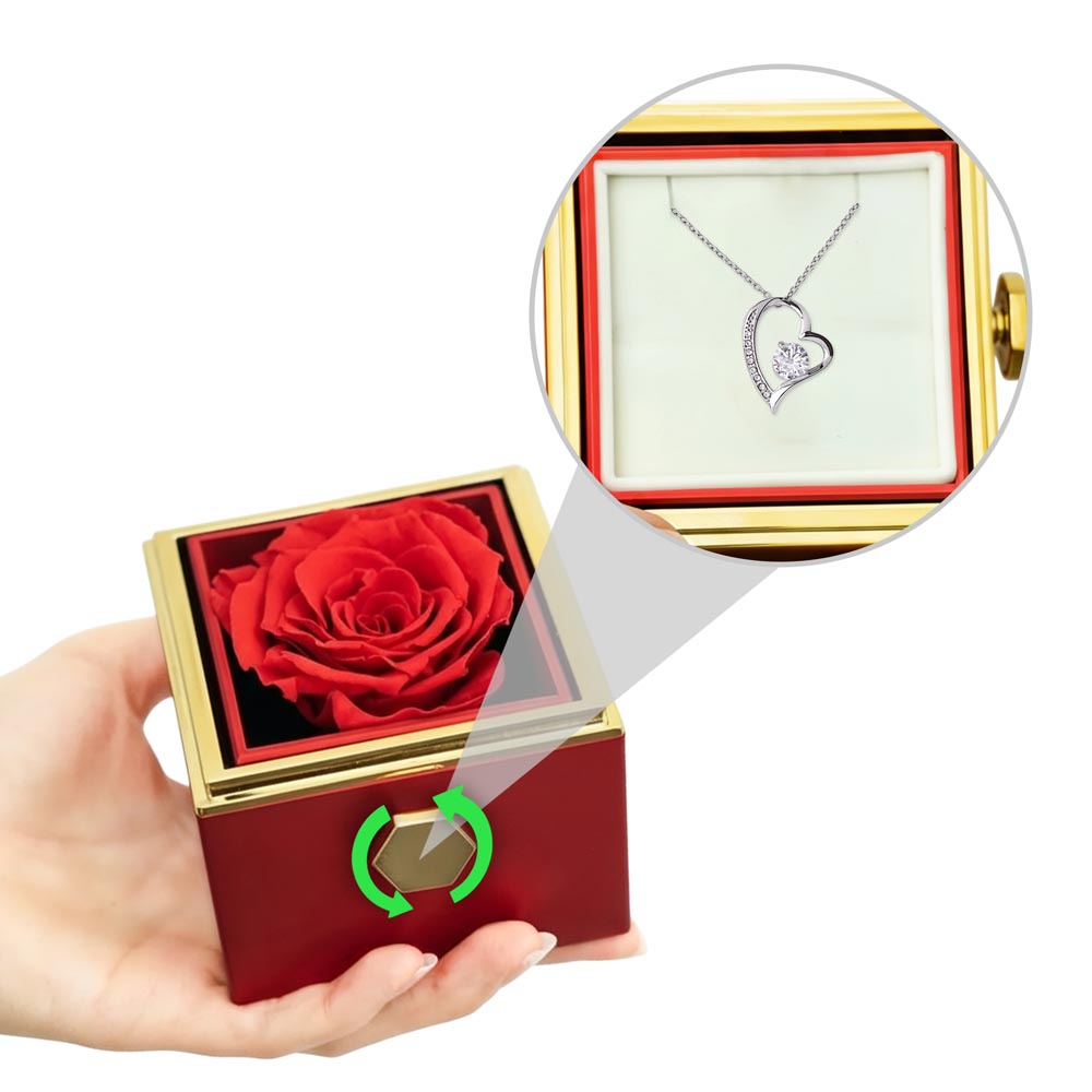 Happy Valentine's Day Forever Love with Rotating Rose Gift Box NO MC