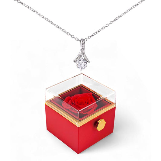 Happy Valentine Day Alluring Beauty with Rotating Rose Gift Box NO MC