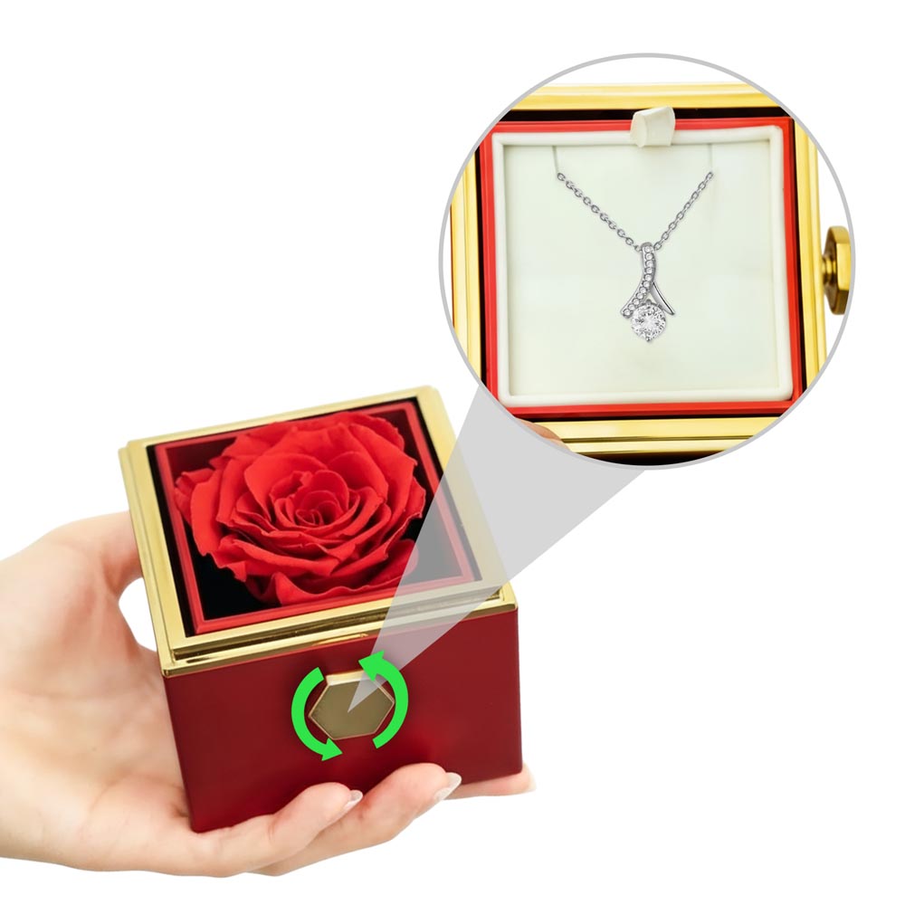 Happy Valentine Day Alluring Beauty with Rotating Rose Gift Box NO MC