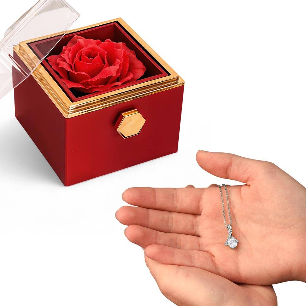 Happy Valentine Day Alluring Beauty with Rotating Rose Gift Box NO MC