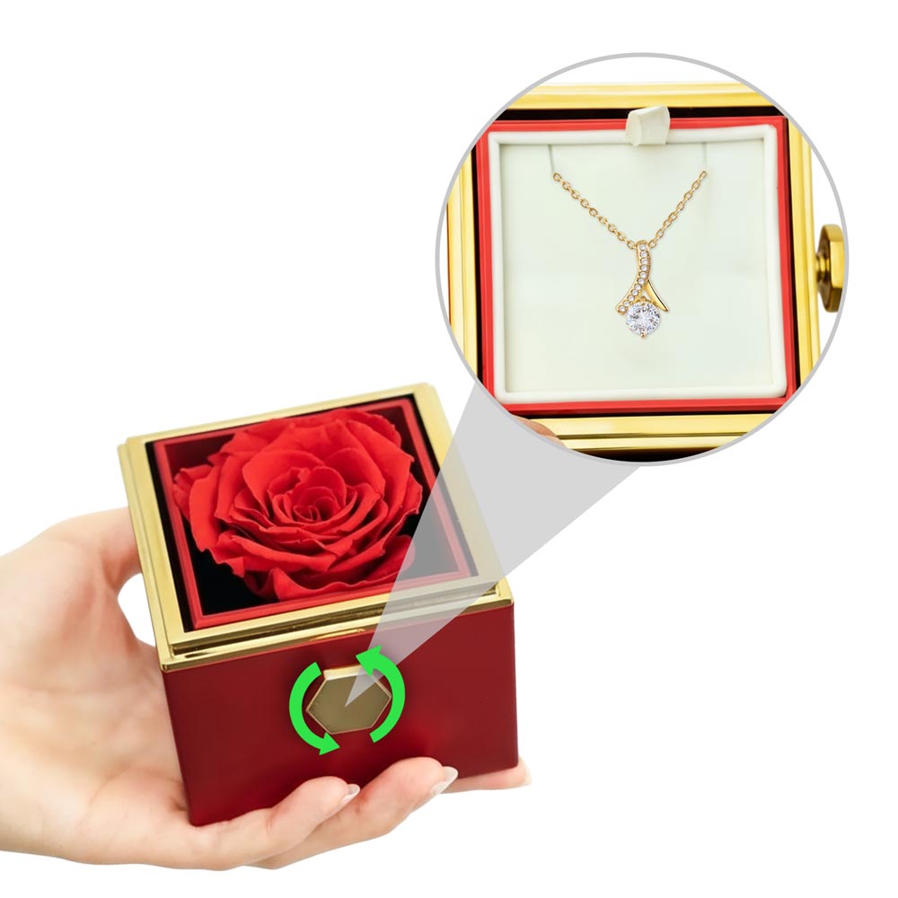 Happy Valentine Day Alluring Beauty with Rotating Rose Gift Box NO MC