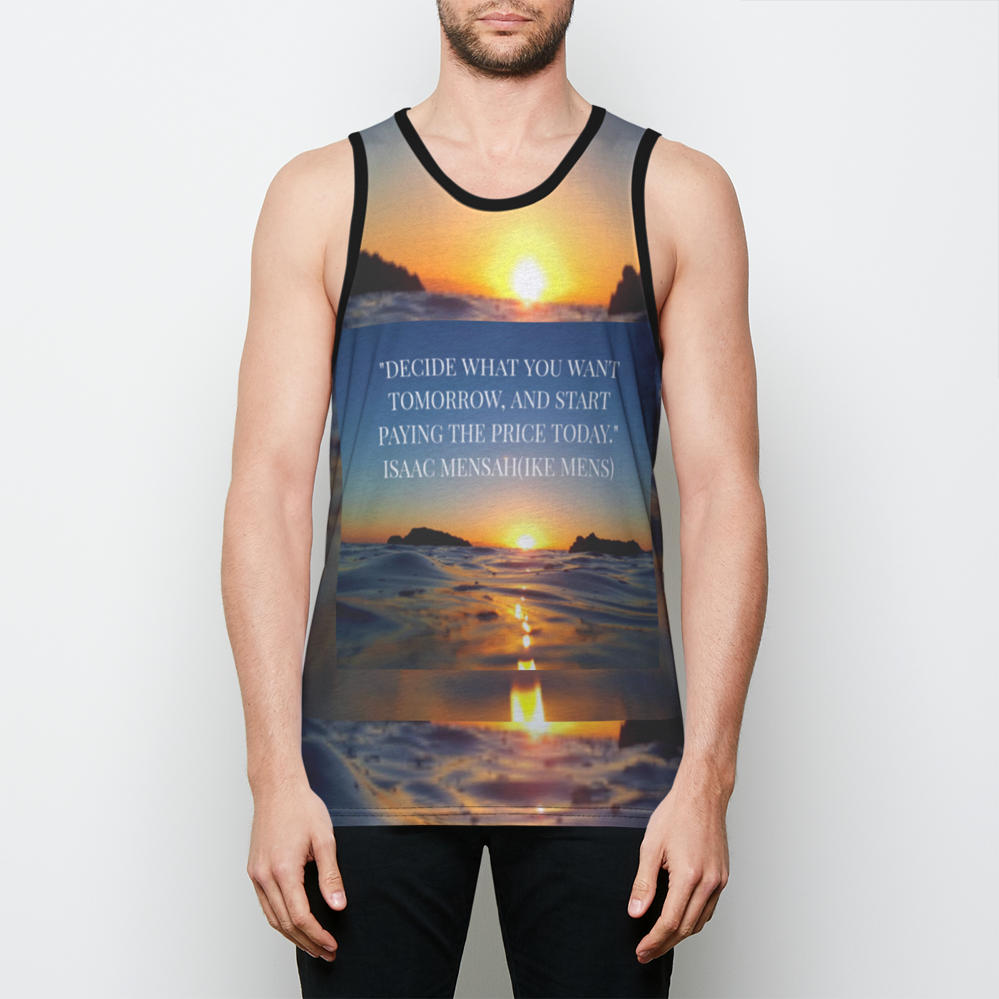 IKE MENS Quote TANK  Mens Binded Tank Top