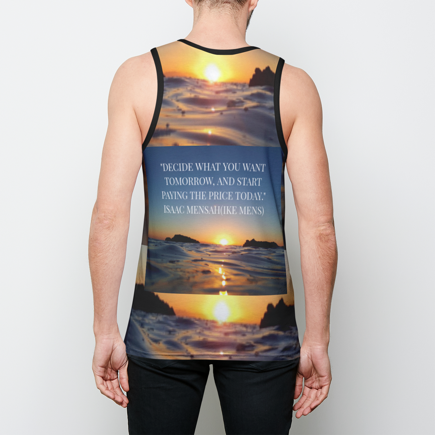 IKE MENS Quote TANK  Mens Binded Tank Top