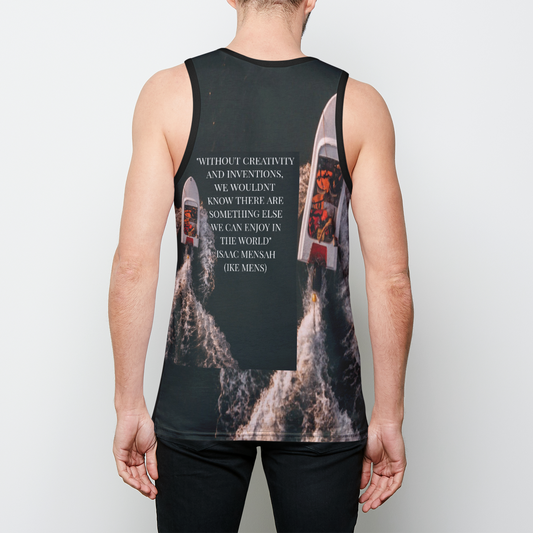 IKE MENS Quote Fashion Mens Binded Tank Top