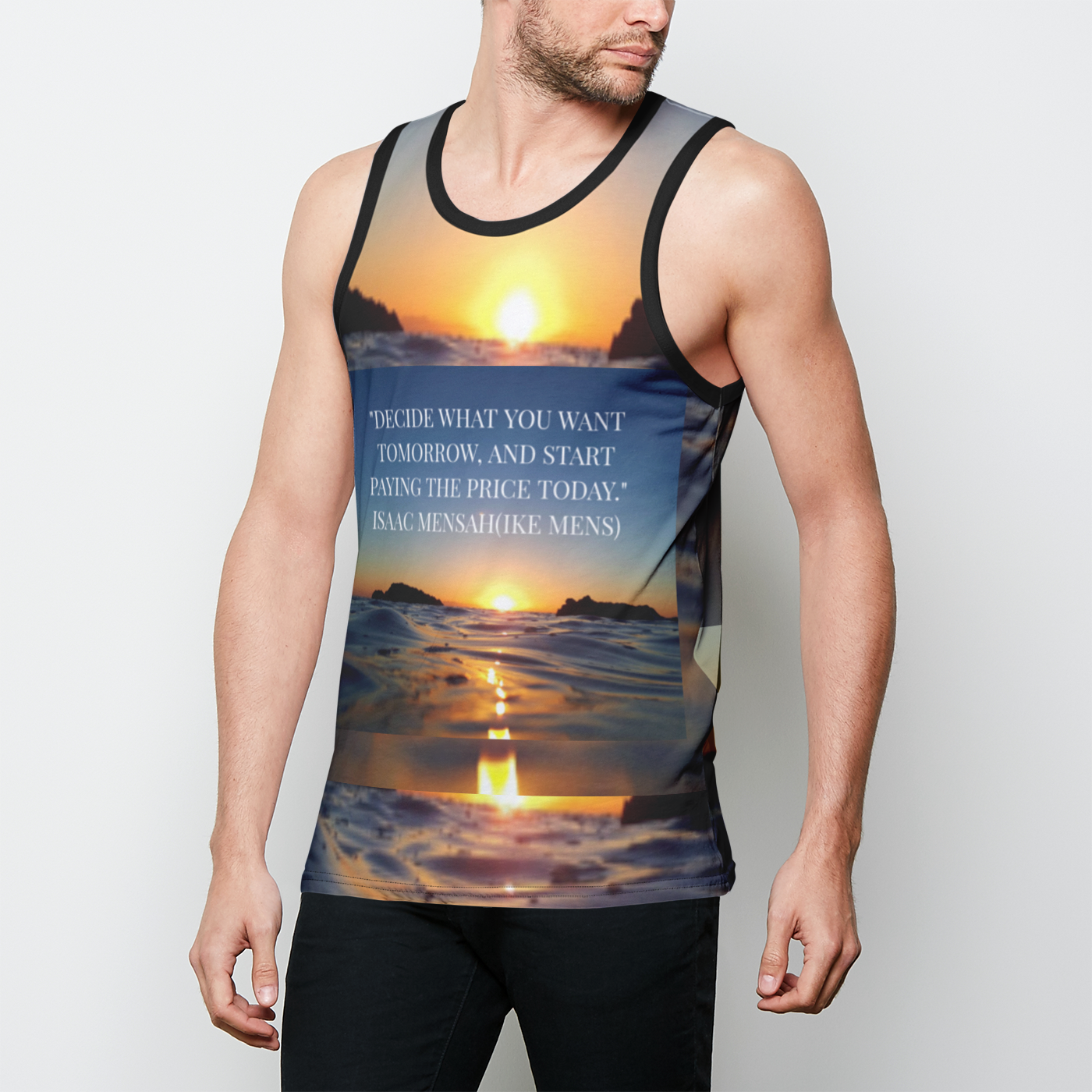 IKE MENS Quote TANK  Mens Binded Tank Top