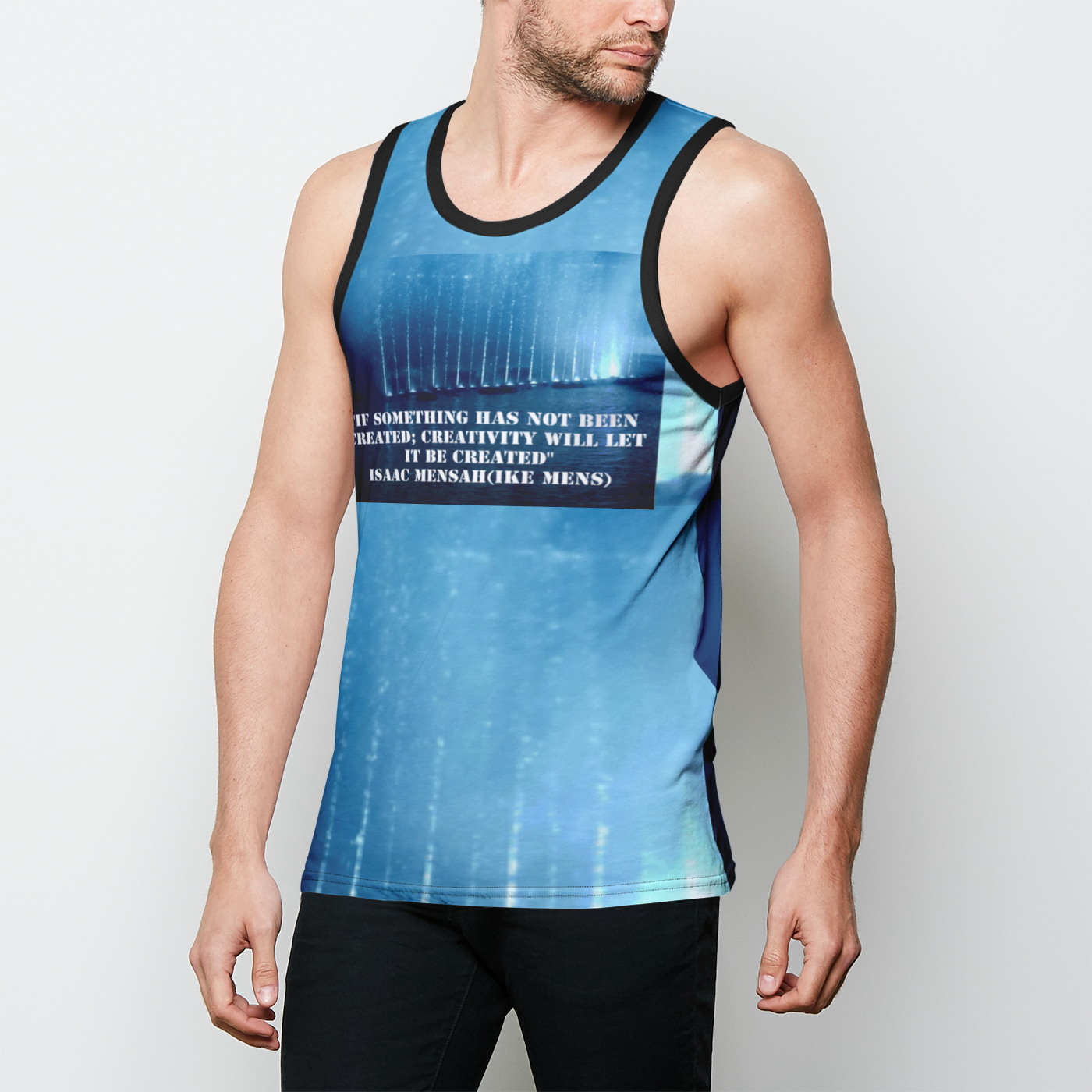 IKE MENS Quote Tank Tops Mens Binded Tank Top