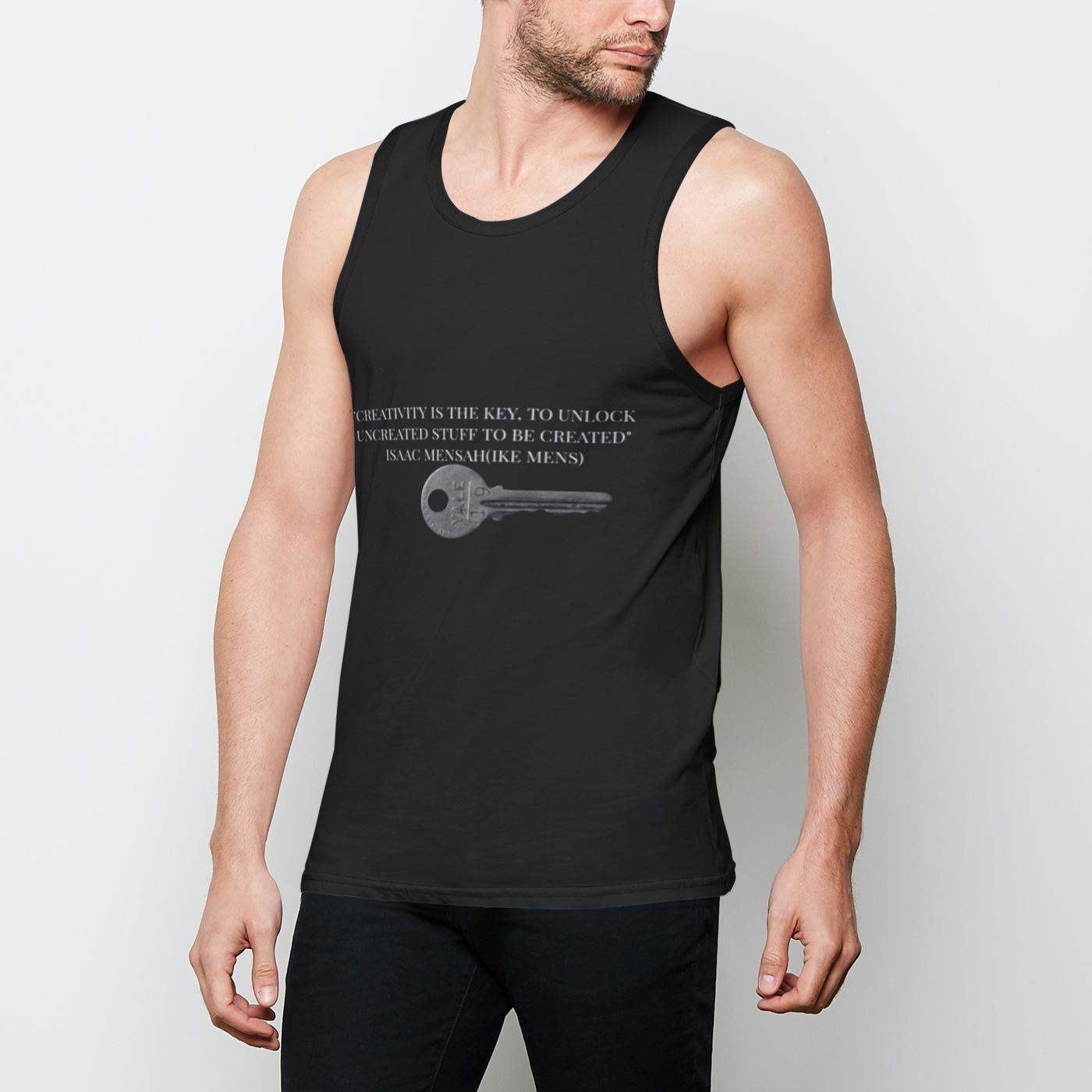 IKE MENS QUOTE TANK TOP FASHION Mens Binded Tank Top