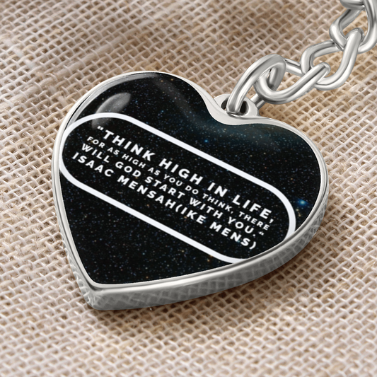 IKE MENS Quote Graphic Heart Keychain