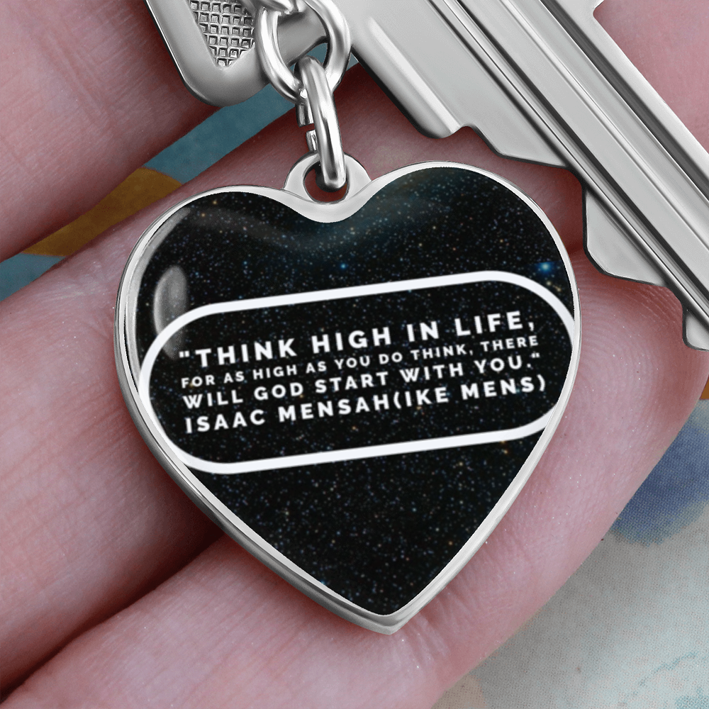 IKE MENS Quote Graphic Heart Keychain