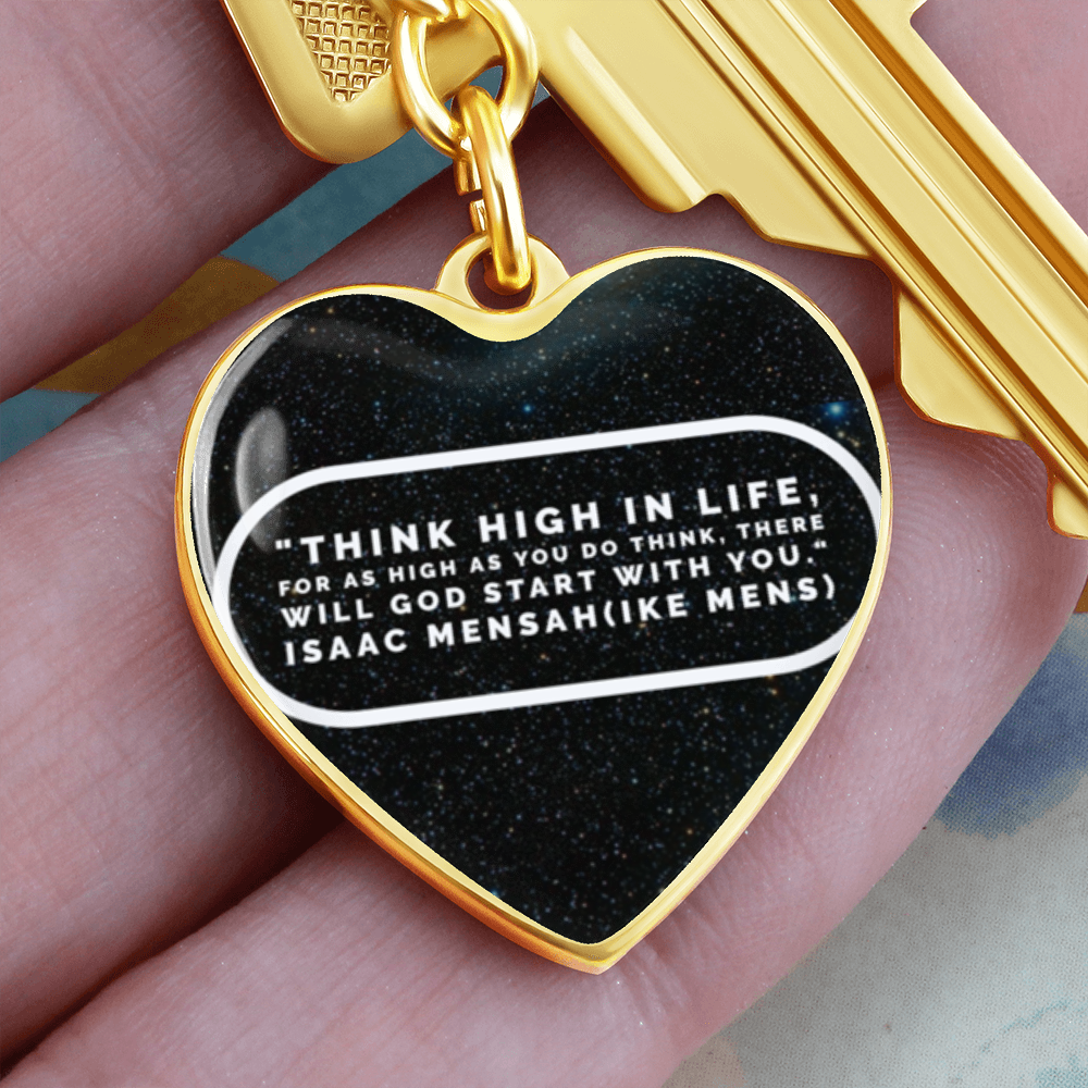 IKE MENS Quote Graphic Heart Keychain