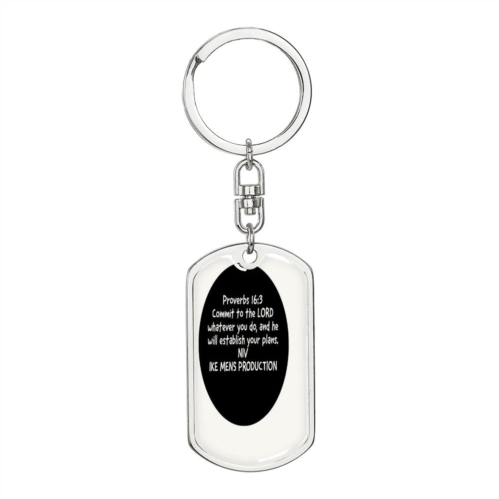 Proverbs Military Swivel Keychain