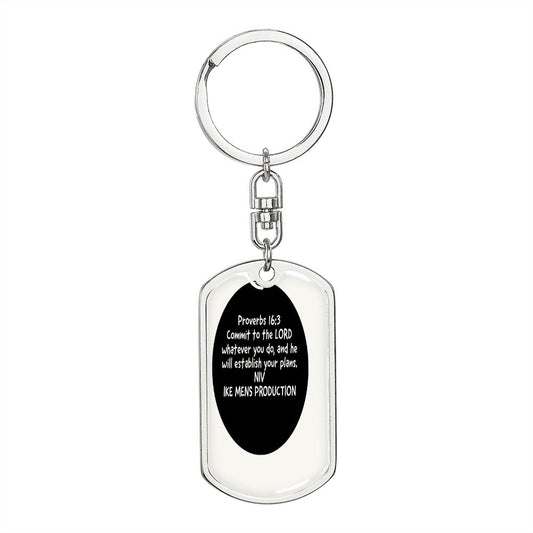 Proverbs Military Swivel Keychain