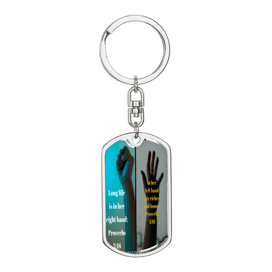 IKE MENS SCRIPTURE COLLAGE KEYCHAIN