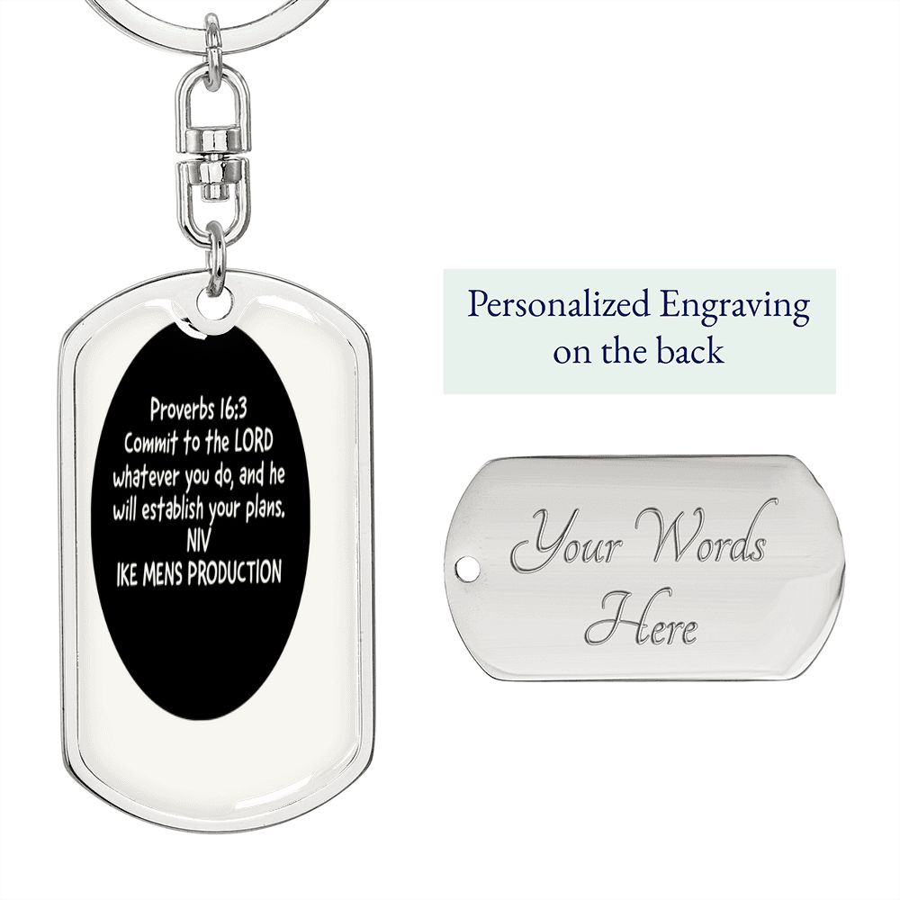 Proverbs Military Swivel Keychain