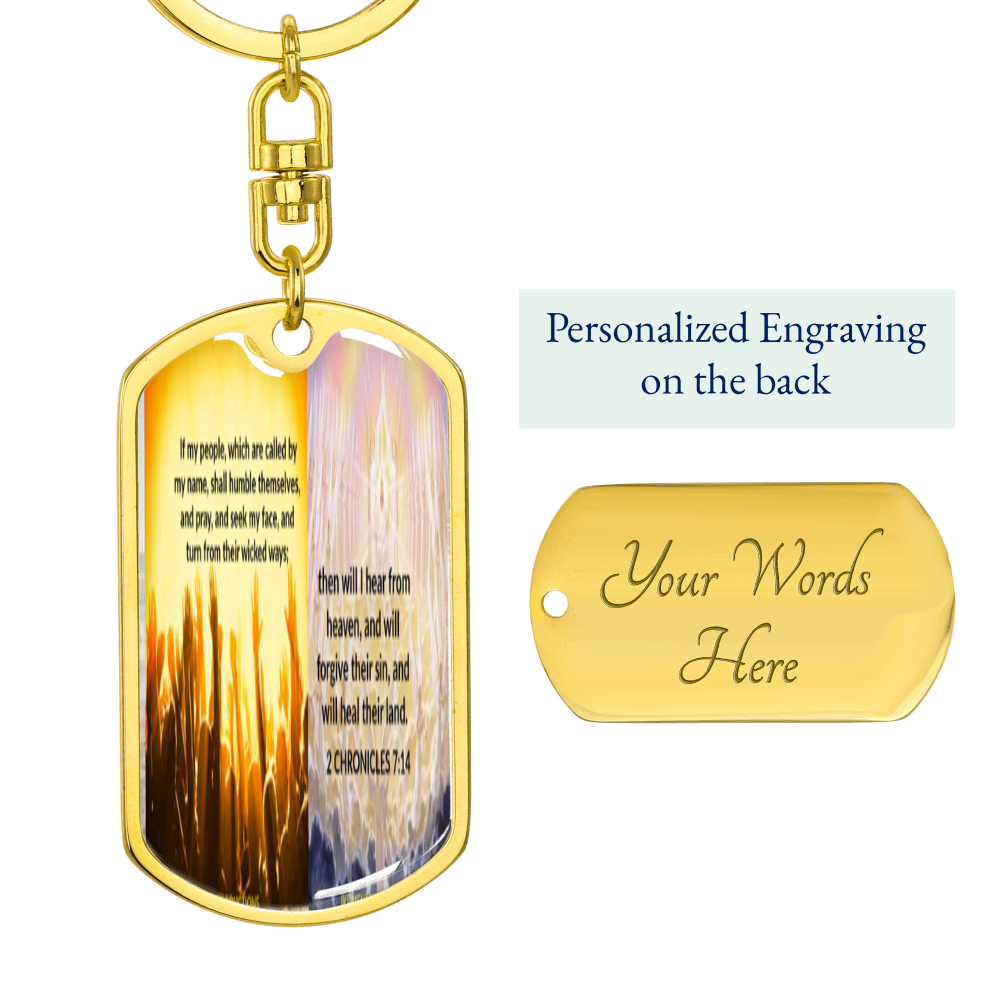 IKE MENS SCRIPTURE COLLAGE KEY CHAIN