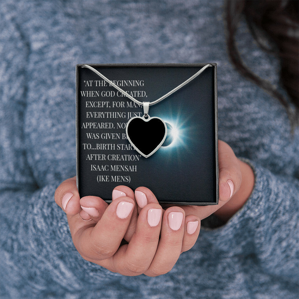 IKE MENS QUOTE HEART NECKLACE