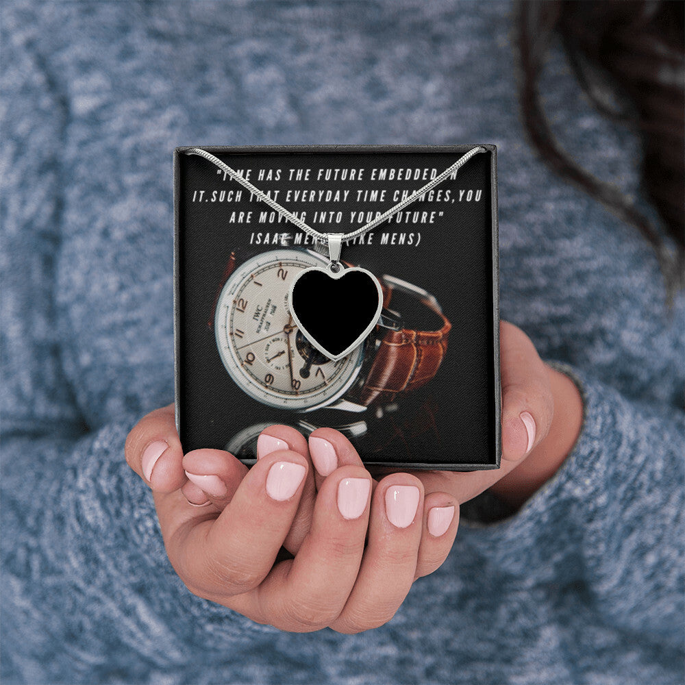 IKE MENS QUOTE HEART NECKLACE